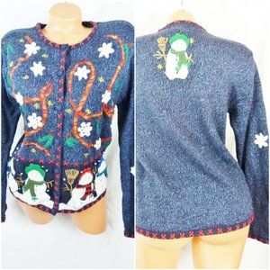 Designer Studio Medium Blue Ugly Christmas Sweater